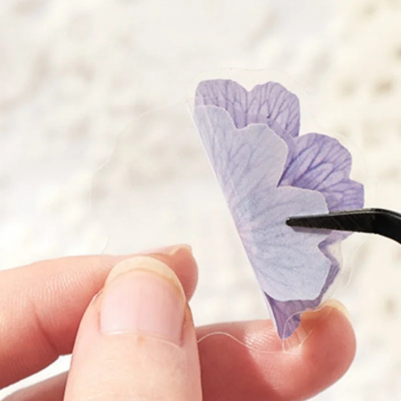 Floral Waterproof Stickers – Transparent Flower Decals for Crafts
