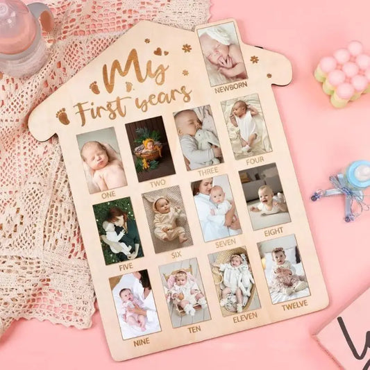 Baby First Year Photo Display Board – 12 Month Picture Frame Baby Photo Display Peaceful Pleasures Health and Wellness