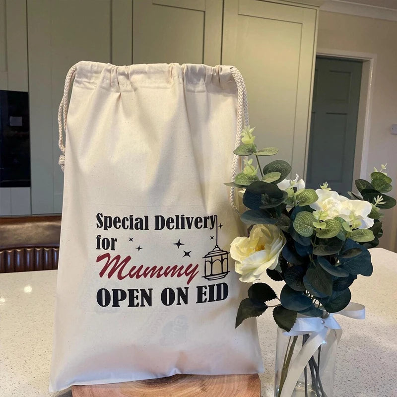Personalised Eid Drawstring Gift Bag | Ramadan Kids Present Personalised Gift Bag Peaceful Pleasures Health and Wellness