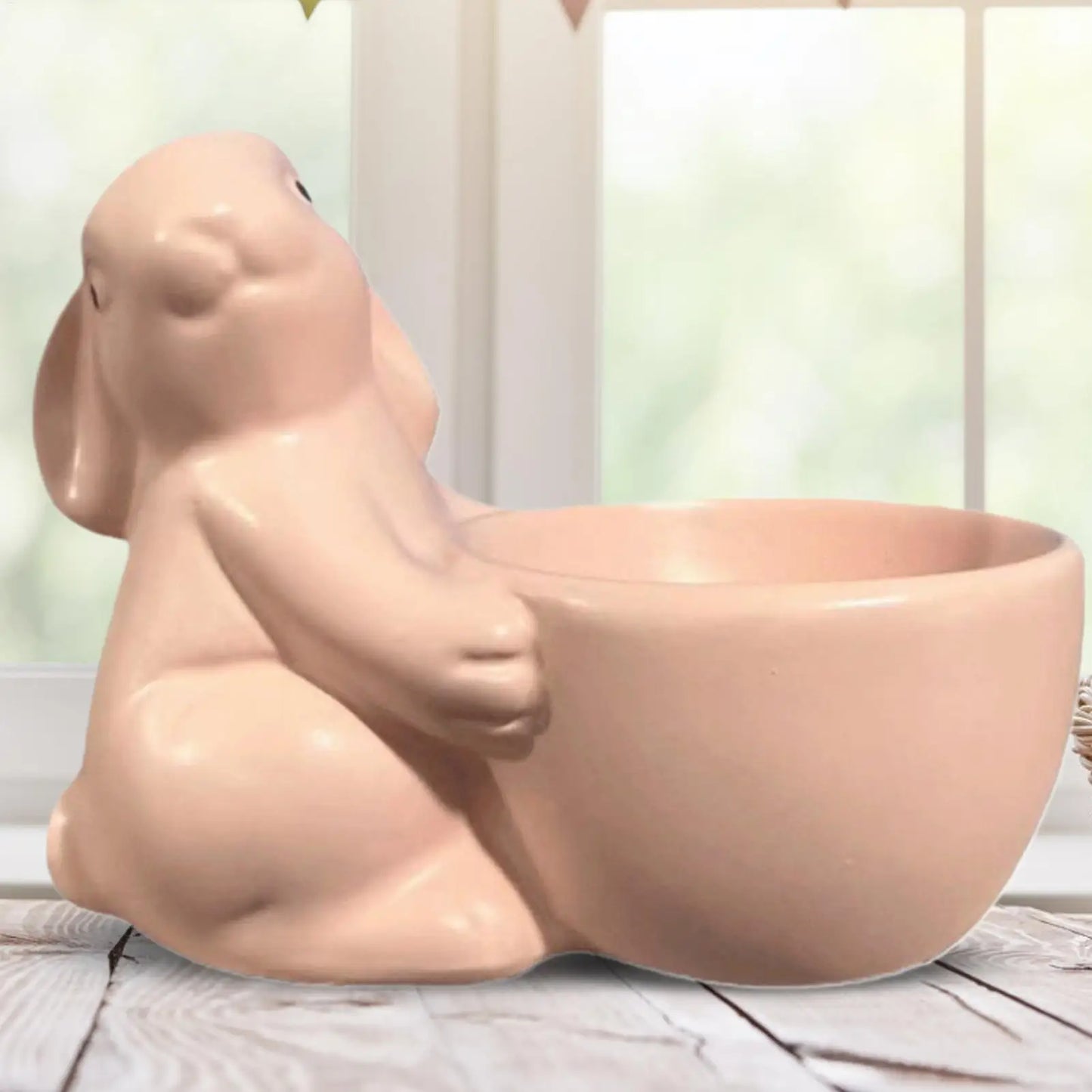 Resin Bunny Egg Cup Holder | Boiled Egg & Jewelry Stand Decorative Egg Cup Peaceful Pleasures Health and Wellness
