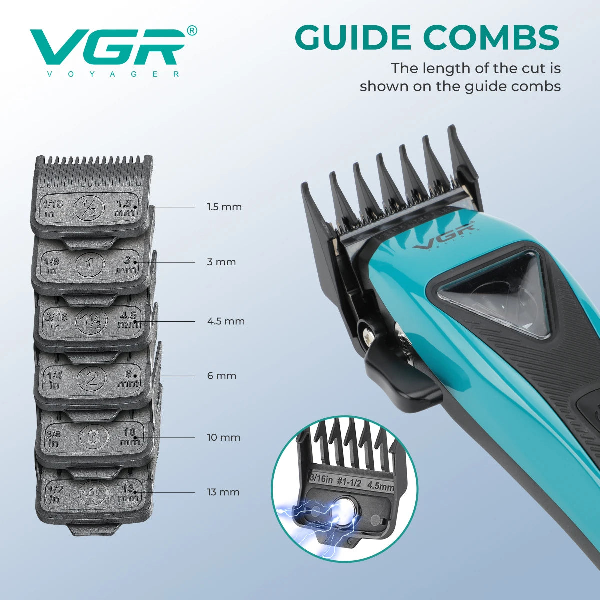 VGR new magnetic levitation electric hair clipper professional grade hair trimming machine alloy high-end push shear V-035C Peaceful Pleasures Health and Wellness