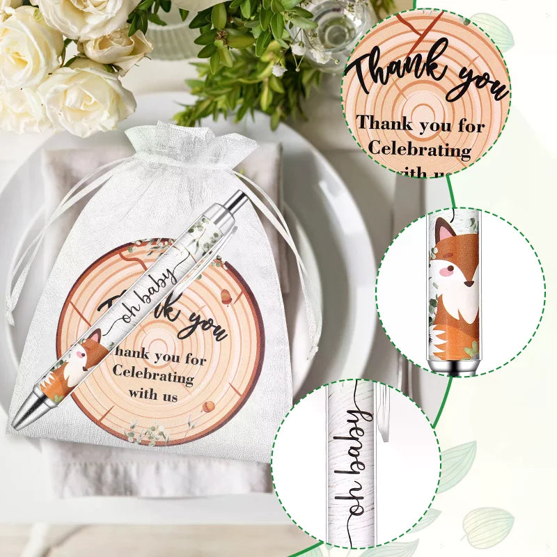 40 Baby Shower Favors – Animal Pens, Thank You Cards & Bags