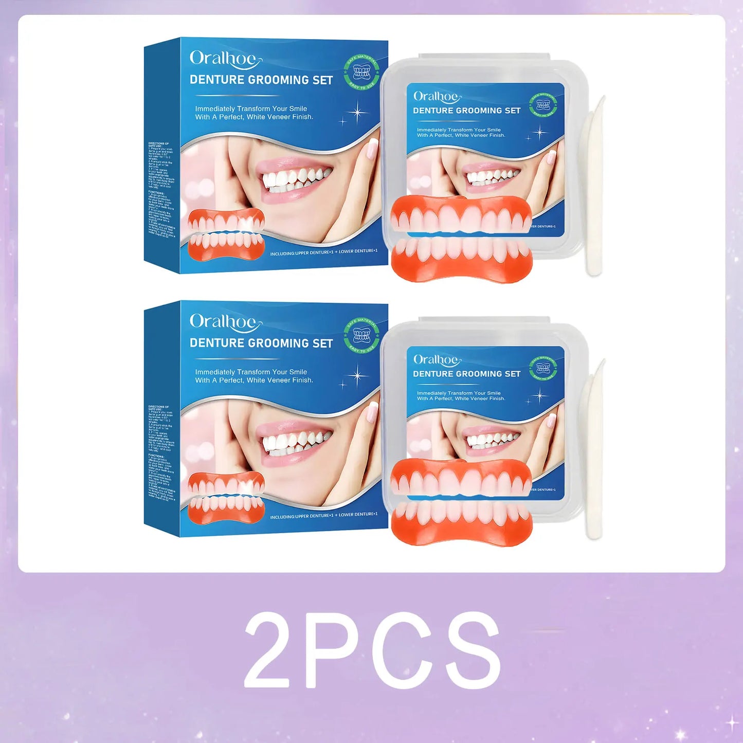Silicone Moldable Denture Set – Upper & Lower False Teeth