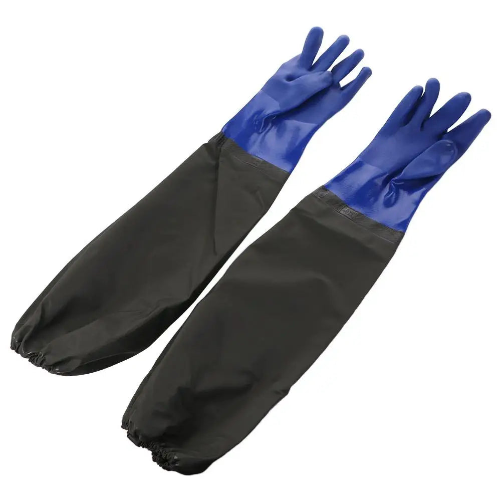 1 Pair Lengthened Labor Protection Waterproof Gloves Chemical Resistant Reusable Rubber Glove Wear-Resistant Thickened Peaceful Pleasures Health and Wellness 1 Pair