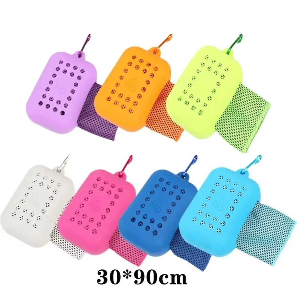 Durable Polyester Cooling Towel Quick Dry Silica Gel Quick Dry Towel Microfiber Absorbent Ice Towel Fitness Training Peaceful Pleasures Health and Wellness