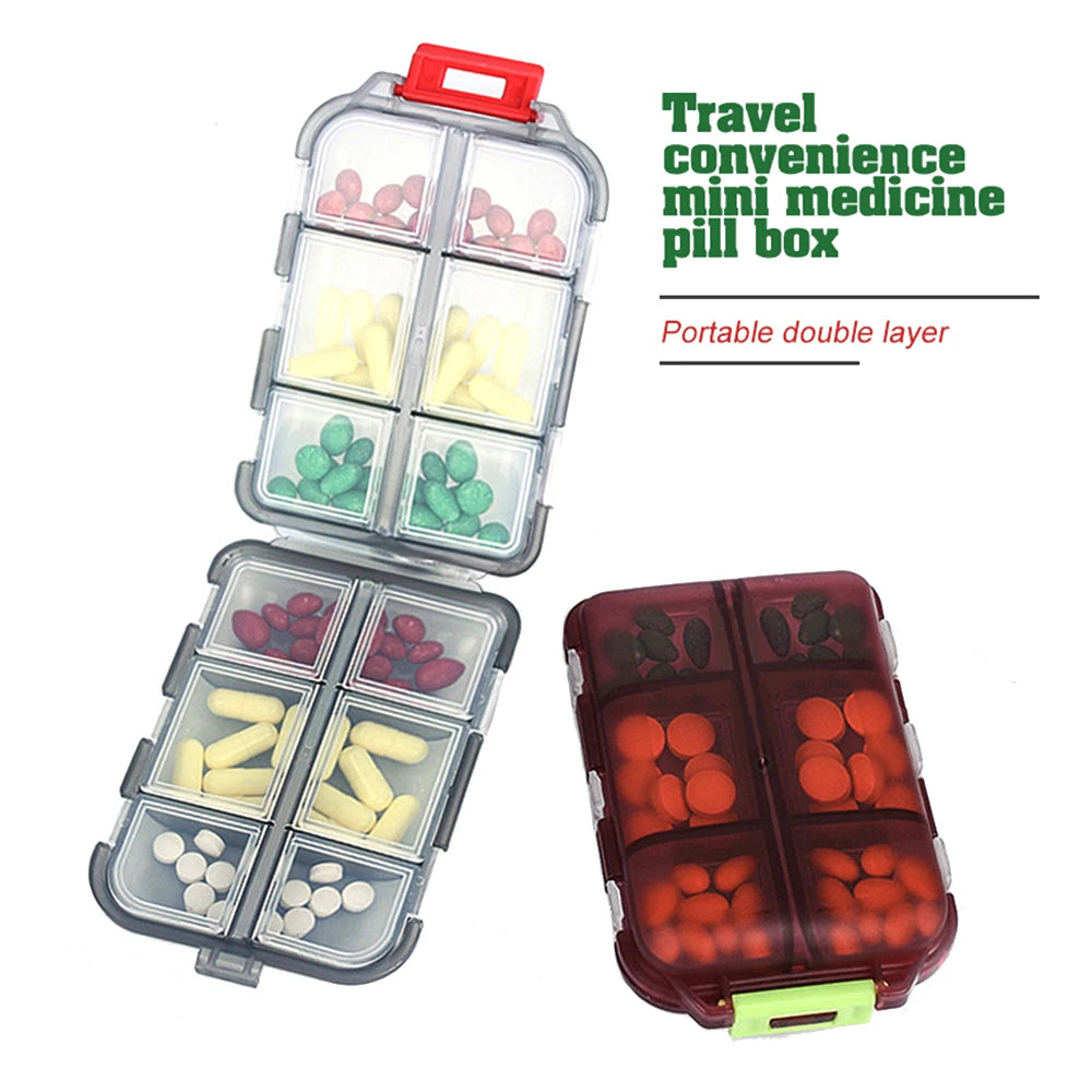 Tcare Portable Pill Case Folding Medicine Drugs Pills Capsule Tablet Container Boxs Plastic Empty Drug Organizer Pillbox Cases Peaceful Pleasures Health and Wellness