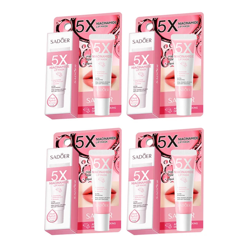 5X Niacinamide Plumping Lip Mask – Intense Hydration & Anti-Dryness for Soft, Pink Lips | Care Chapped Lips Overnig 10g/pc Peaceful Pleasures Health and Wellness 4 pcs 10g