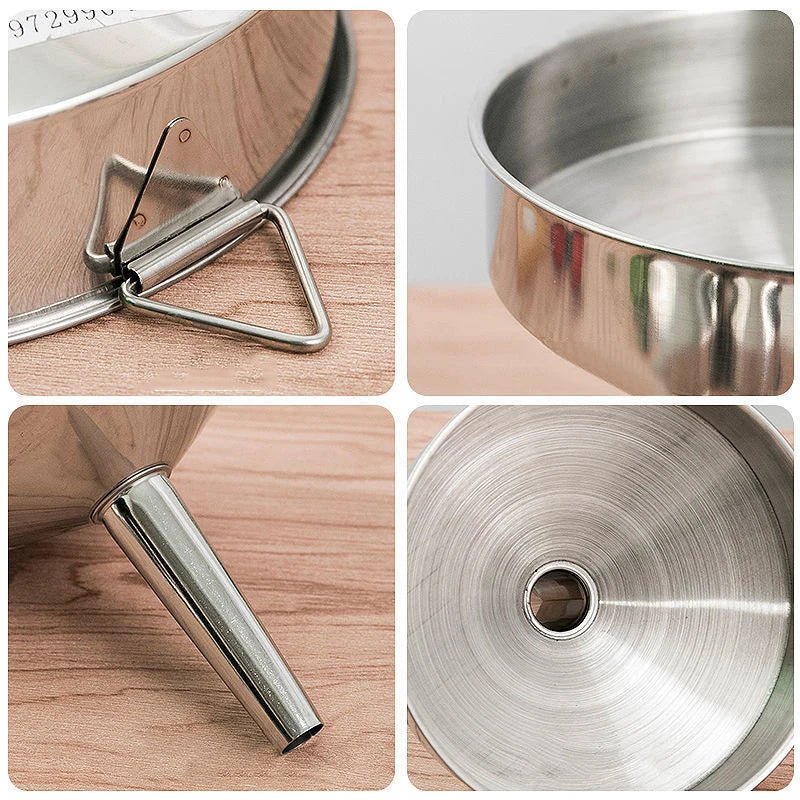 10cm/12cm/14cm/16cm/18cm Metal Funnel For Canning Kitchen Tools Wide Mouth Funnels Bar Wine Beer Oil Flask Funnel Peaceful Pleasures Health and Wellness