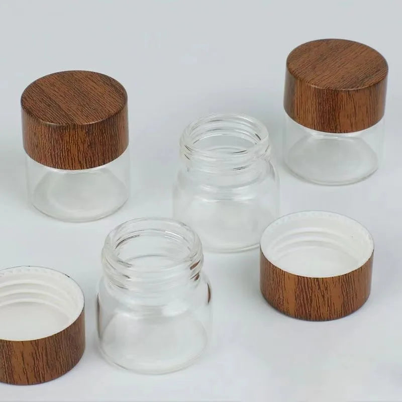 Mini Glass Storage Jar Food Grade Airtight Container for Coffee Tea Gold Beans Portable Small Empty Bottle with Lid Peaceful Pleasures Health and Wellness