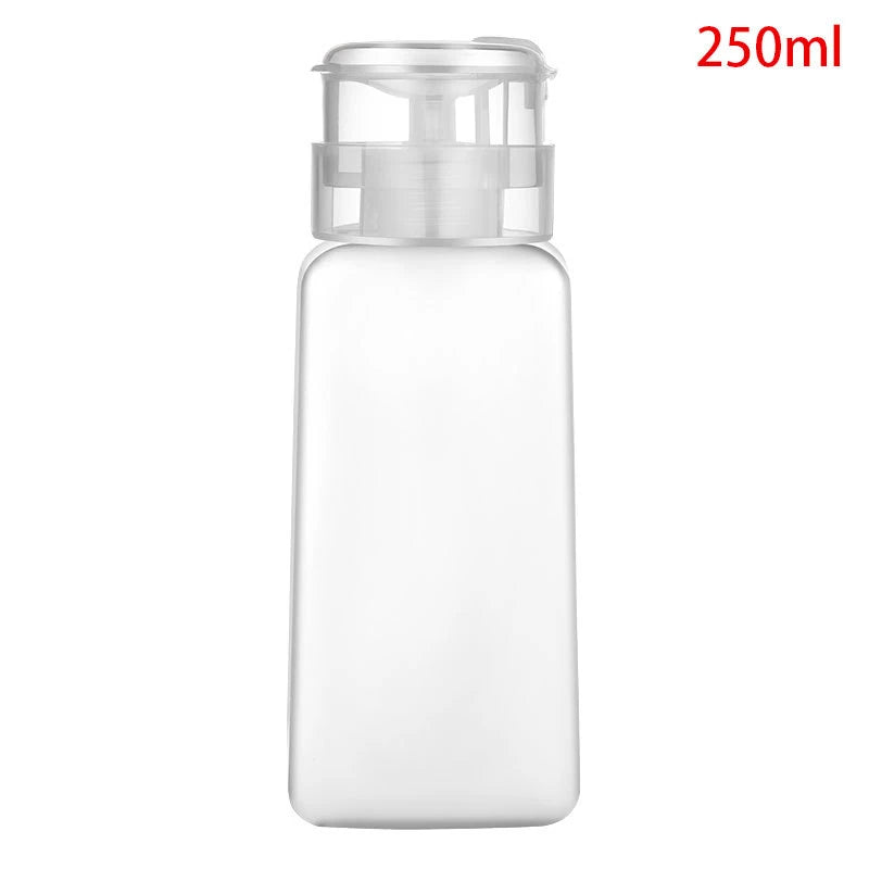 60/150/180/250ml Empty Pump Dispenser Liquid UV Gel Polish Nail Art Polish Clean Bottle Polish Cleanser Remover Bottle Peaceful Pleasures Health and Wellness 250ml Transparent