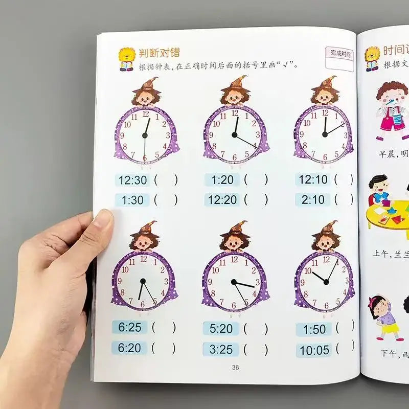 46 Pages Telling Time Math Practice Book Preschool Kindergarten