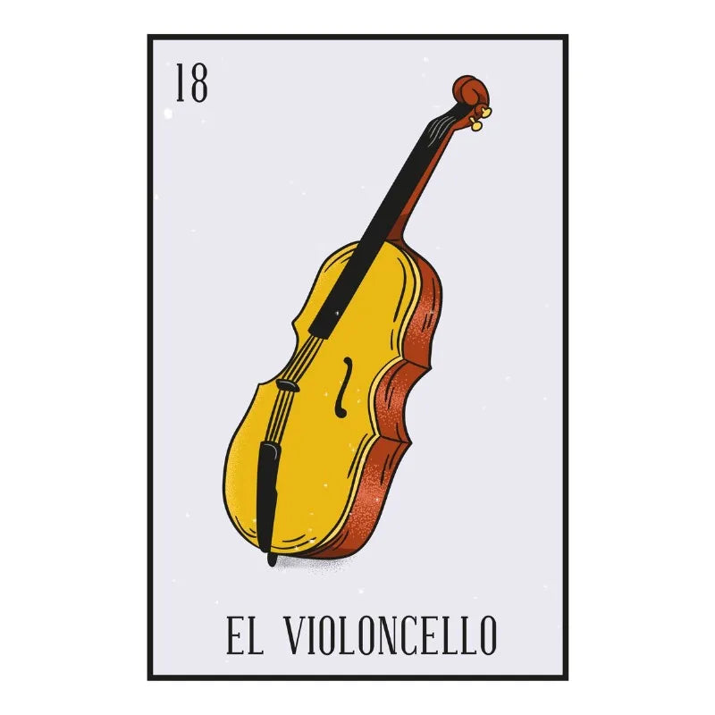 Mexico Skull Musician Tarot Canvas Wall Art | Cactus Decor