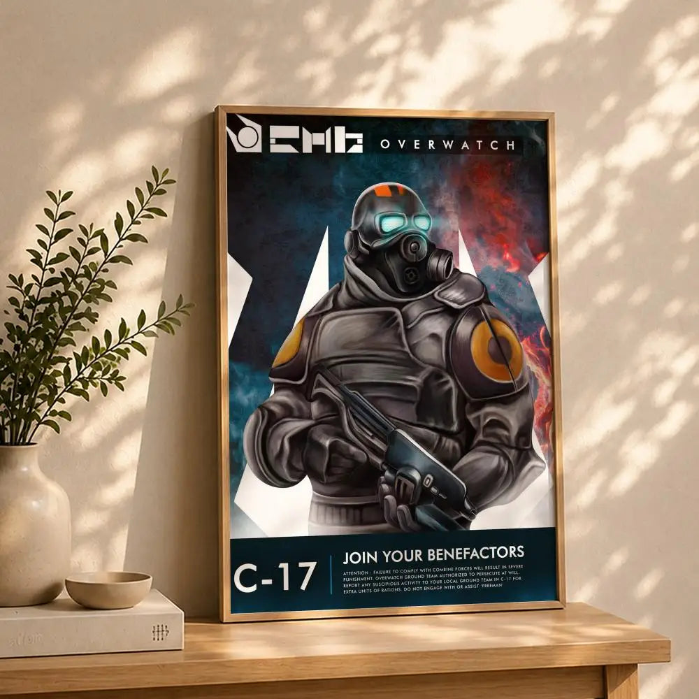 Half-Life 2 HD Self-Adhesive Waterproof Gaming Poster Wall Art Gaming Wall Poster Peaceful Pleasures Health and Wellness