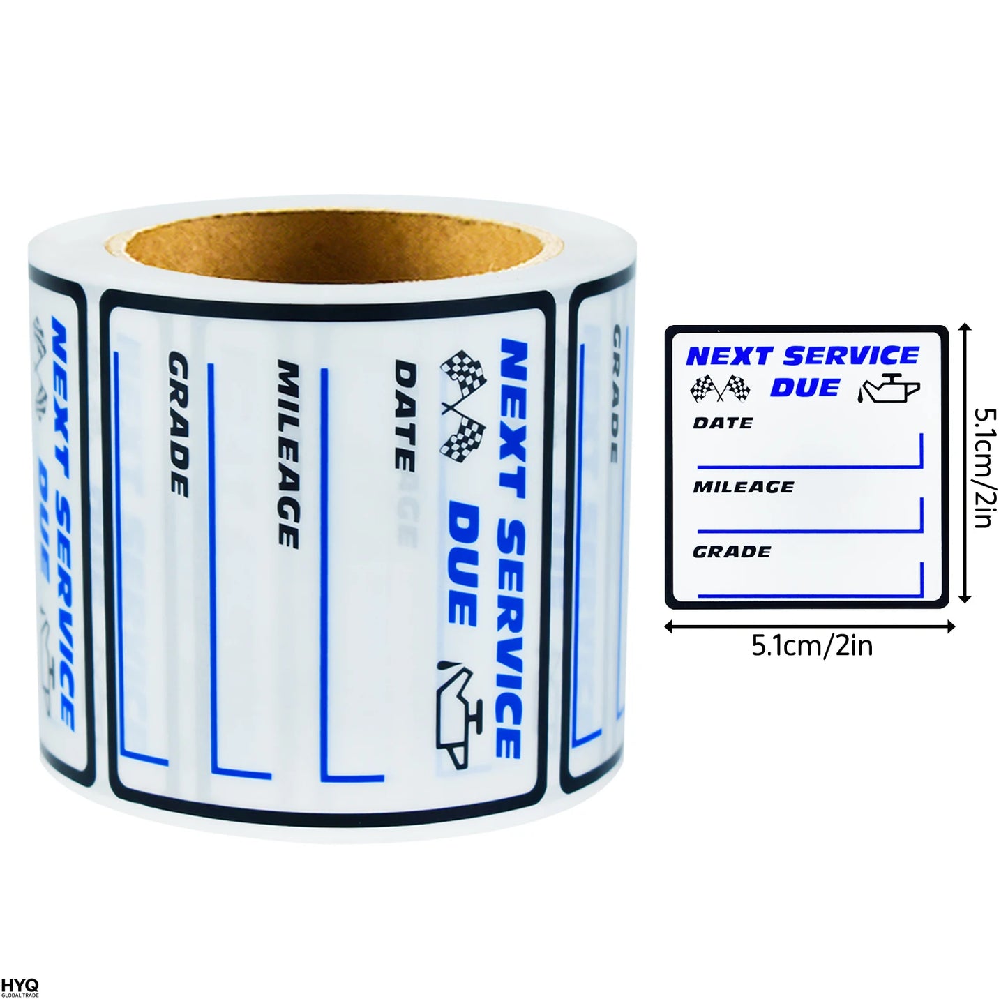 Blue Oil Change Reminder Label Stickers 2 Removable Waterproof