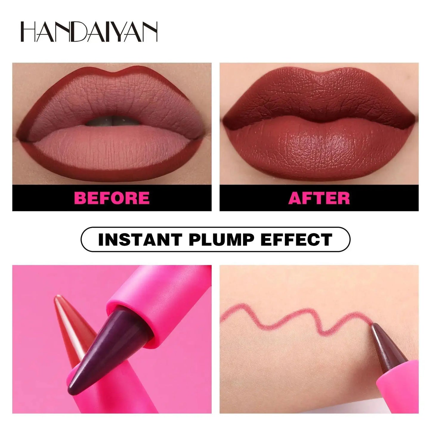 Handaiyan 2-in-1 Matte Lip Liner & Lipstick Pen | Waterproof