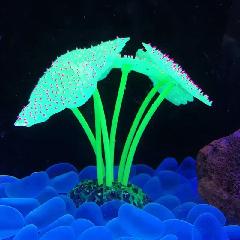 Glowing Artificial Anemone Aquarium Decoration | Silicone Plant