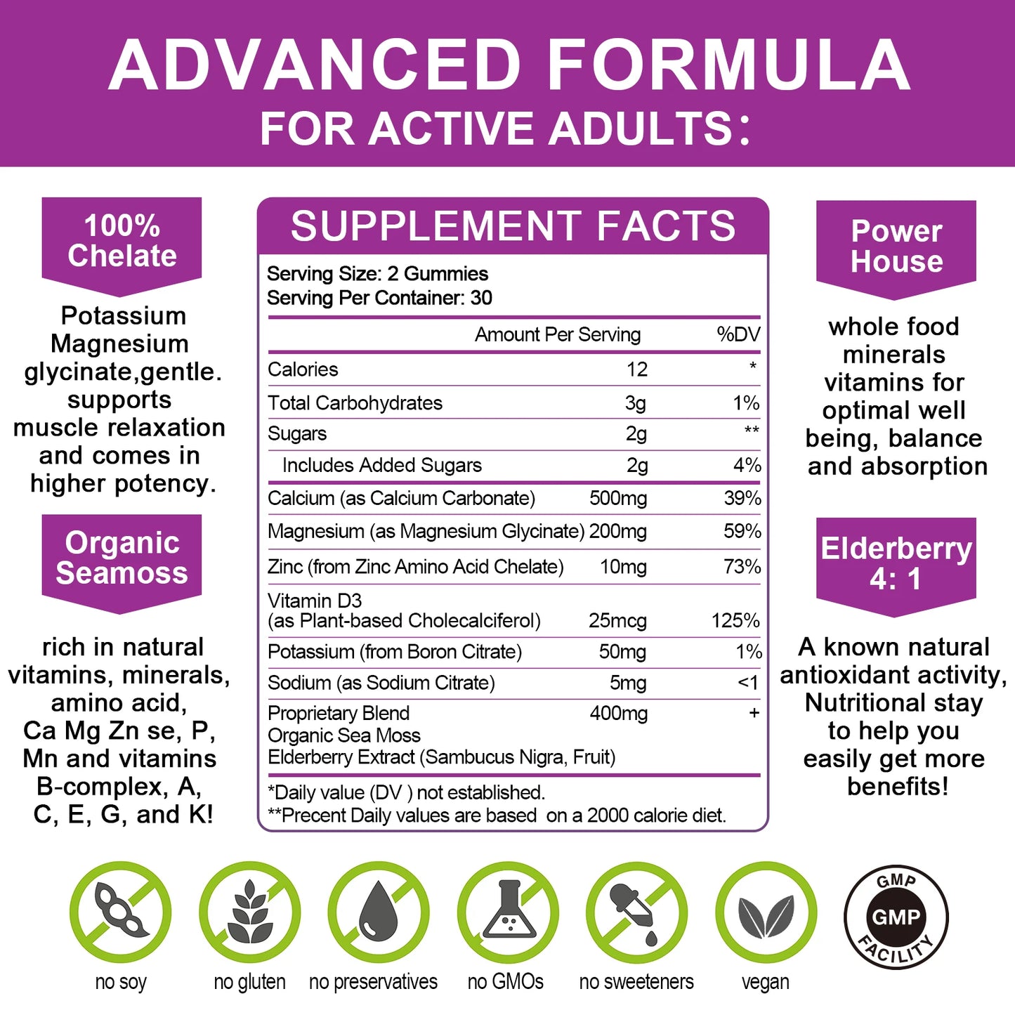 Calcium Magnesium Zinc Gummies with D3 & Sea Moss – Bone & Mood Support Dietary Supplements Peaceful Pleasures Health and Wellness