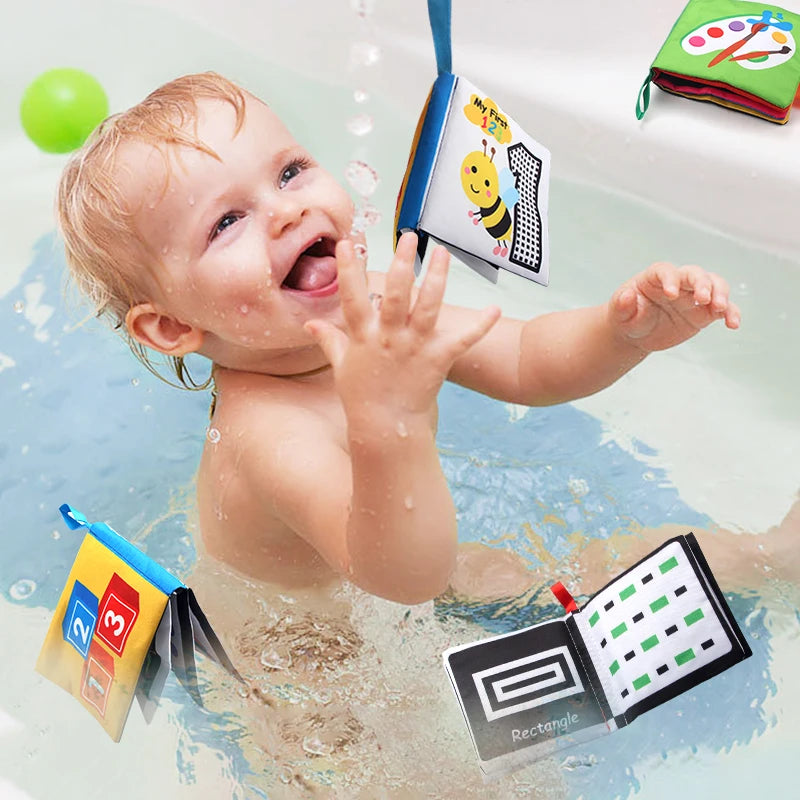 Baby Soft Cloth Books Rustle Sound Quiet Infant Early Learning