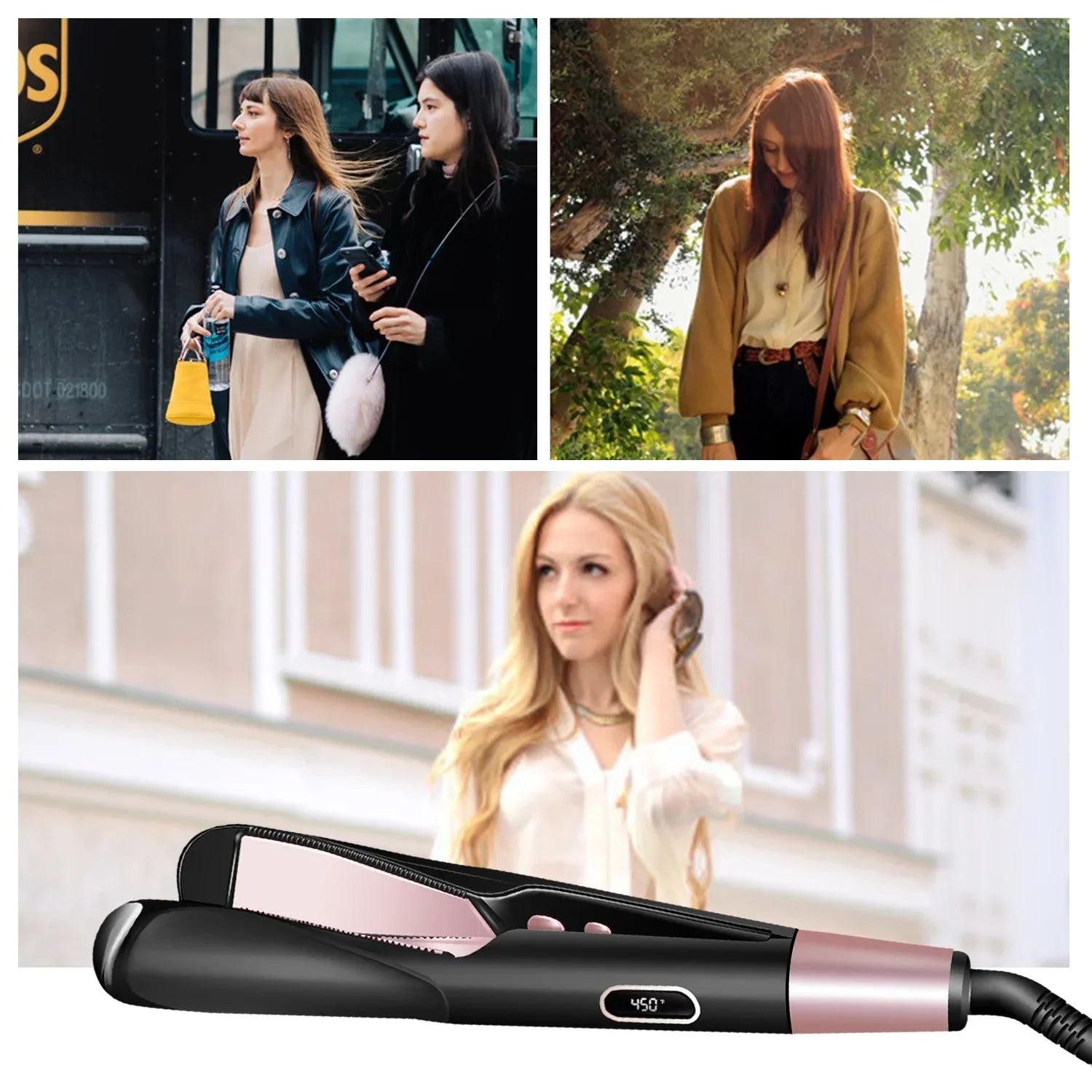 2 In 1 Curling And Straightening Twist Iron Splint Professional Negative Ion Flat Iron Instant Heating Hair Straightener&Curler Peaceful Pleasures Health and Wellness