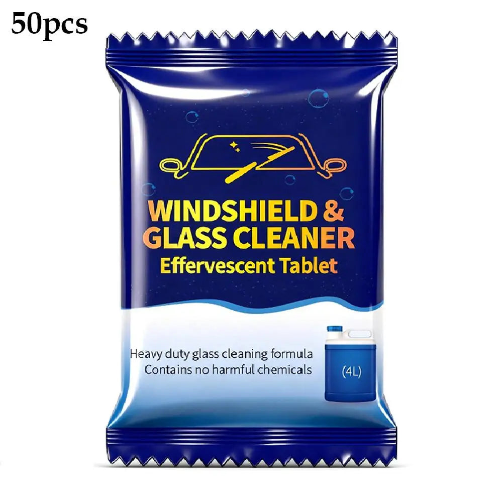 Car Windshield Glass Concentrated Washer Tablets Car Effervescent Washer Fluid Wiper Glass Solid Cleaning Tablets For Car Window Peaceful Pleasures Health and Wellness 50pc