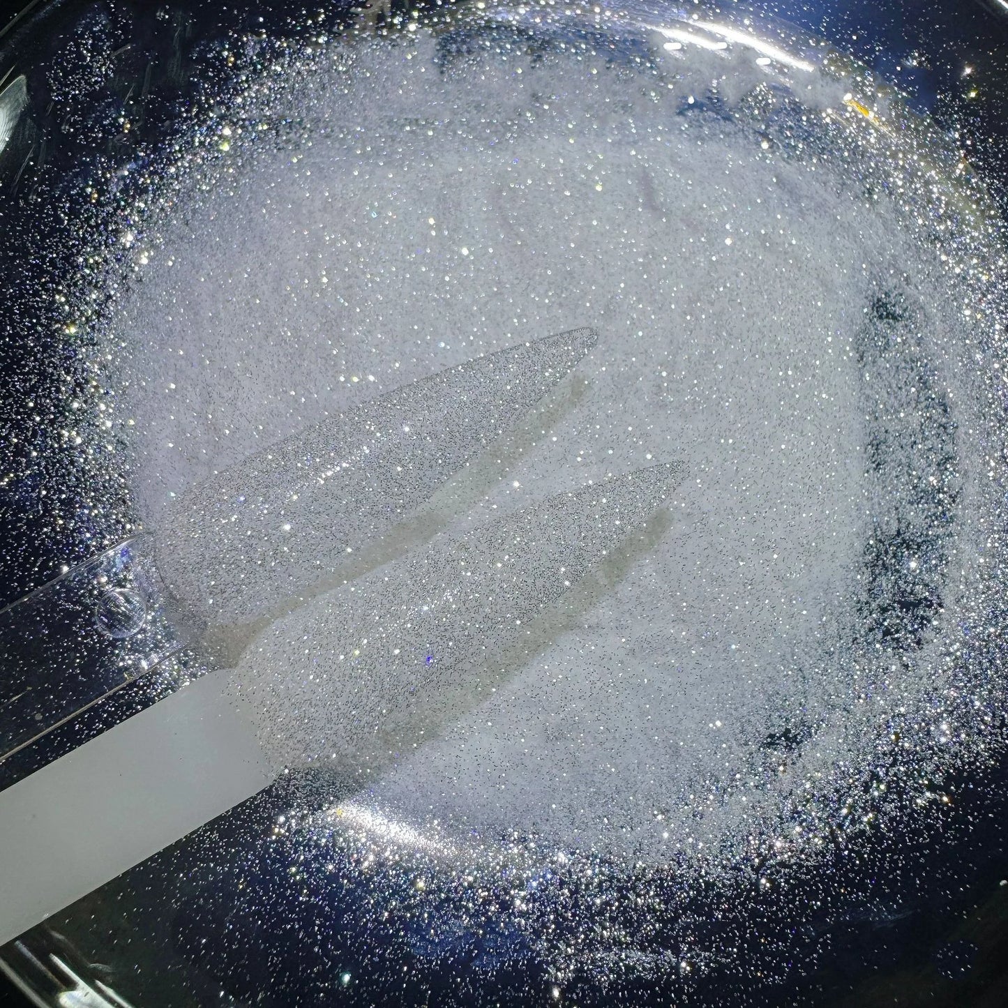 Aurora Chrome Nail Glitter Powder | White Holographic Sparkle 500g