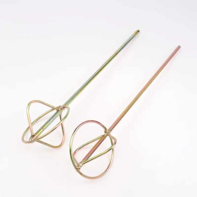Gold 125mm Putty Powder Coating Paint Electric Mixer Rod Head Cement Mixing Rod Mixer Drill Paint Plaster Mortar Stirring Rod Peaceful Pleasures Health and Wellness