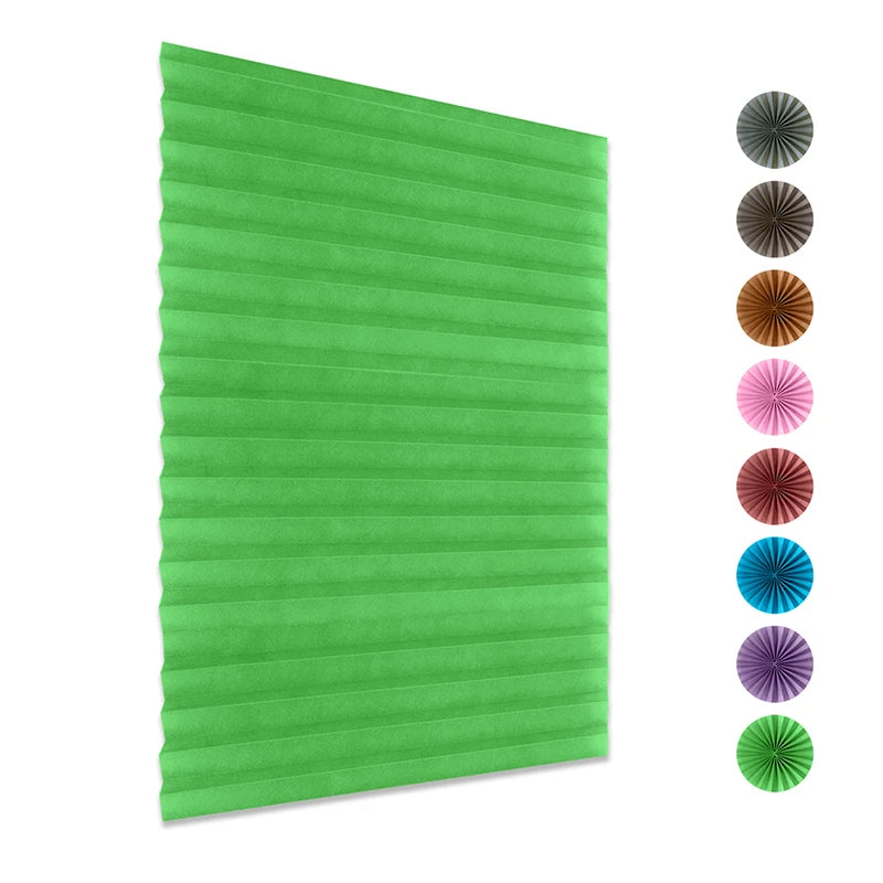 Self-Adhesive Blinds Semi-Blind Window Curtains Bathroom Kitchen Balcony Office Blinds Pleated Curtains Peaceful Pleasures Health and Wellness Green 90x150cm
