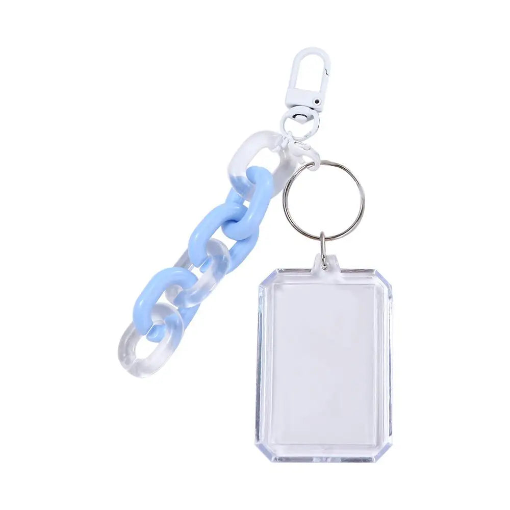 Protector Collect Transparent Album Photo Card Idol Photo Sleeves Photocard Holder Card Sleeves Keychain ID Holder Pendant Peaceful Pleasures Health and Wellness blue-without pendant