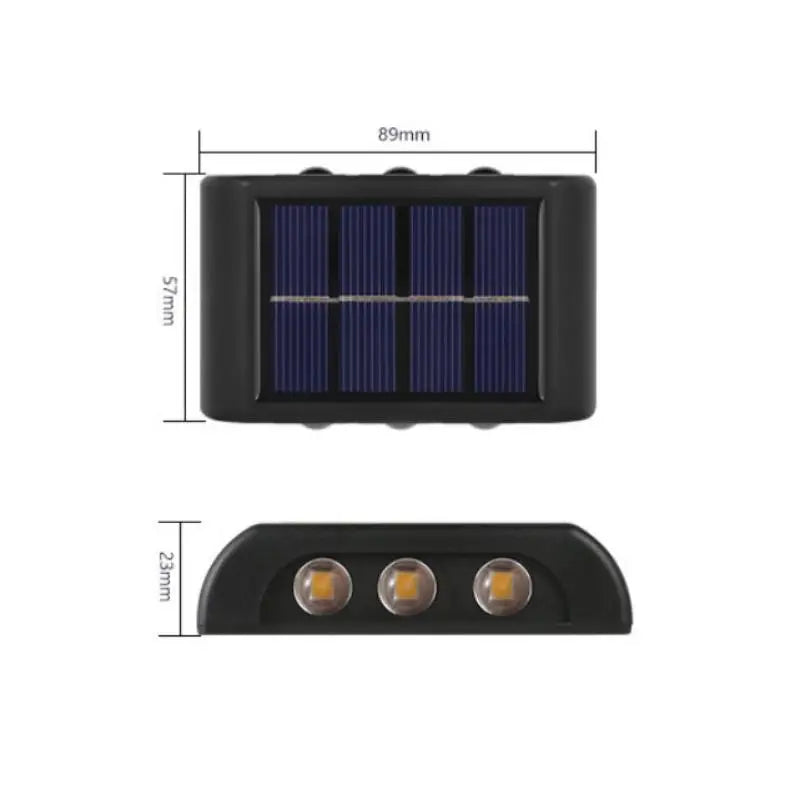 Solar Outdoor Wall Light | Up Down LED Fence Lamp Waterproof