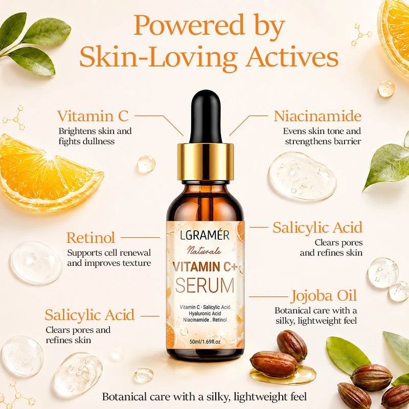 Vitamin C Retinol Facial Serum, Hyaluronic Acid Hydrating Essence, Brighten Dull Skin, Even Complexion, Anti Aging Firming Skin Peaceful Pleasures Health and Wellness