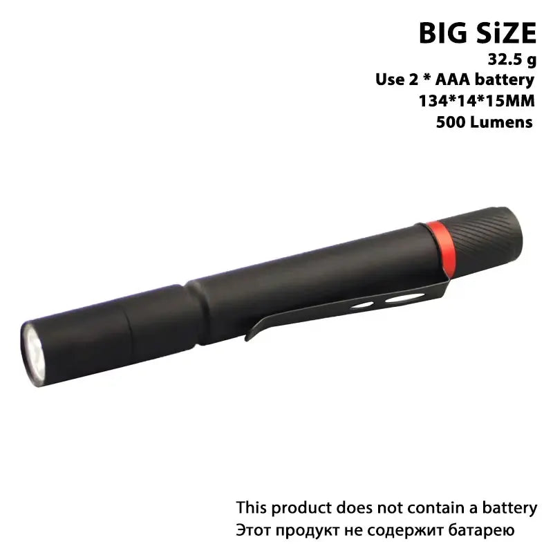 ESMARTER Mini LED Pen Flashlight – IP67 Waterproof, 500 Lm