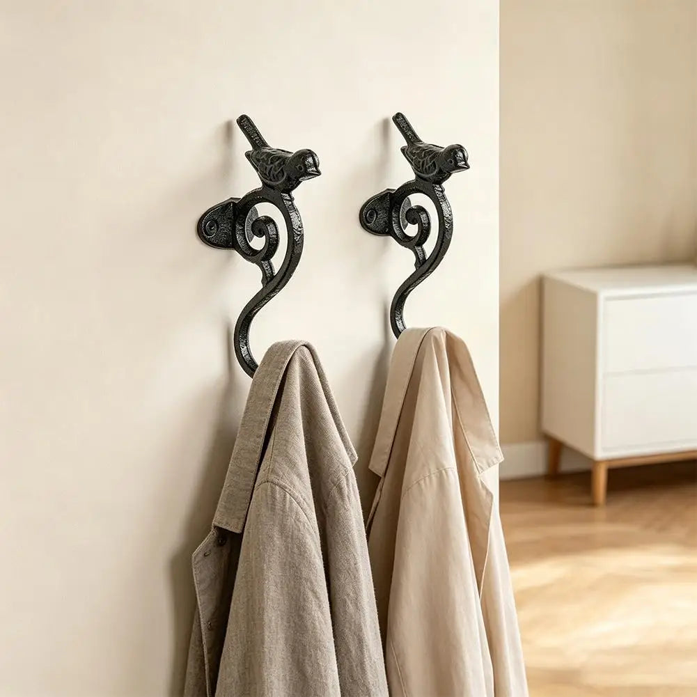 Retro Bird Cast Iron Wall Hook – Rustic Home & Garden Organizer