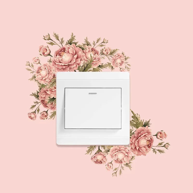 Leaf Green Plant Switch Wall Sticker PVC Removable Wide Application DIY Flower Leaf Switch Wall Sticker Home Decoration Decal Peaceful Pleasures Health and Wellness
