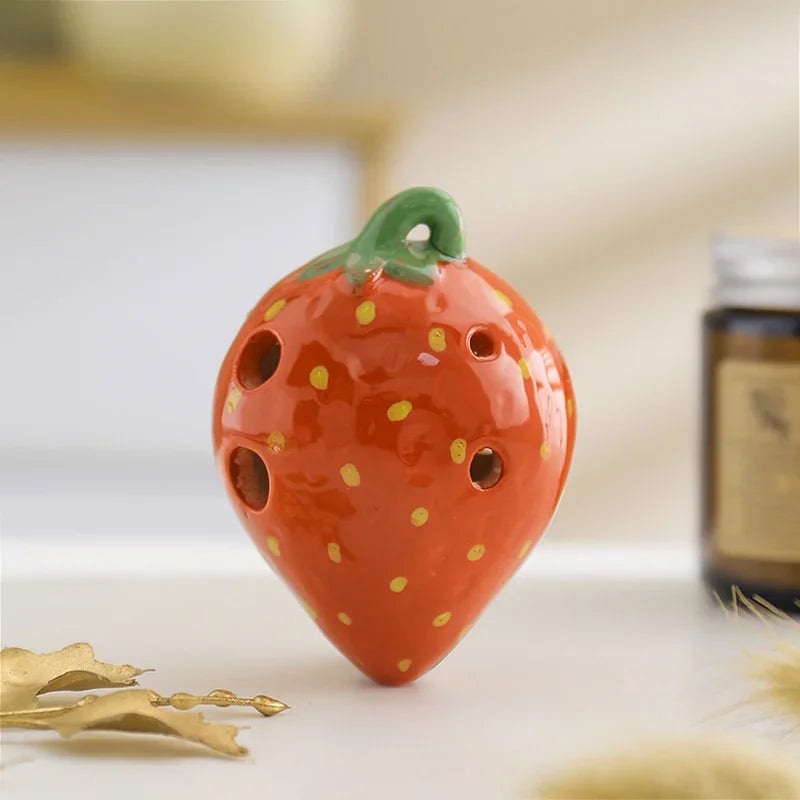 Strawberry Fruits Ocarina 6 Holes Creative Gradient Students Ceramics