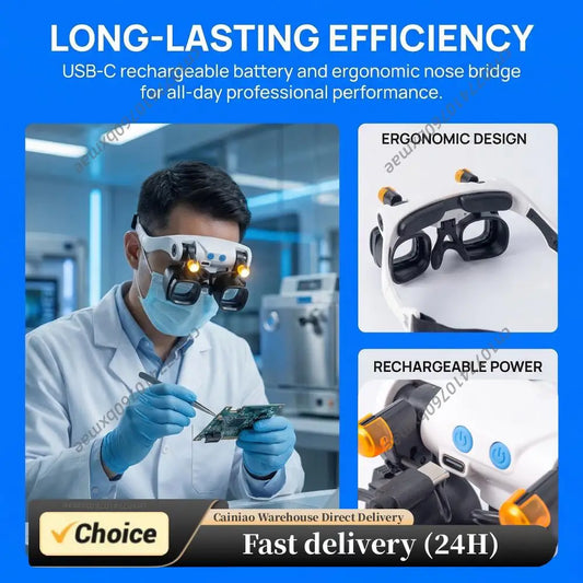 Jewelers Magnifying Glass with LED & Interchangeable Lens High-Definition Magnifying Glass Professional Magnification Glasses Peaceful Pleasures Health and Wellness