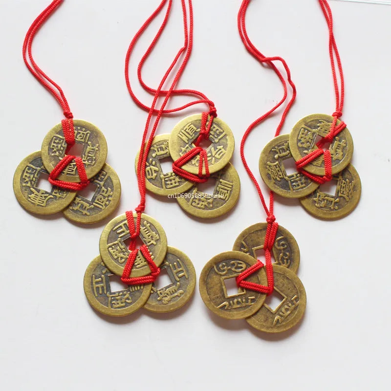 Chinese Feng Shui Copper Coin Charm | Wealth & Luck Pendant