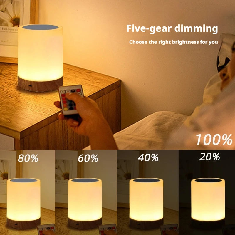 16 Colors Touch Control Bedside Table Lamp RGB USB Rechargeable Night Light Desk Lamp Bedroom Decoration Gift Dining Table Light Peaceful Pleasures Health and Wellness