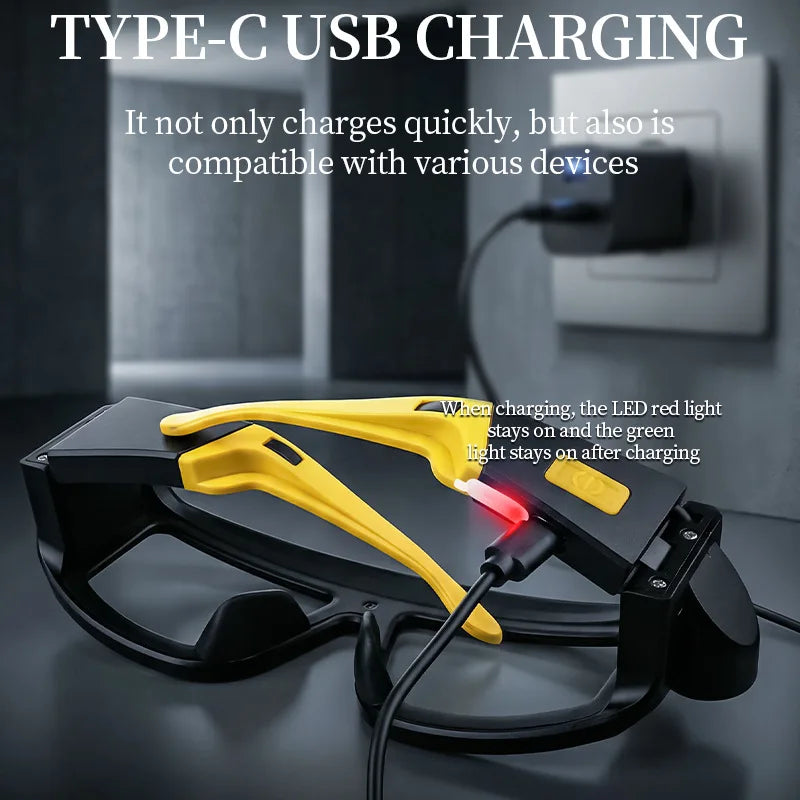 USB Rechargeable COB LED Glasses Headlamp | Camping & Hiking LED Glasses Headlamp Peaceful Pleasures Health and Wellness