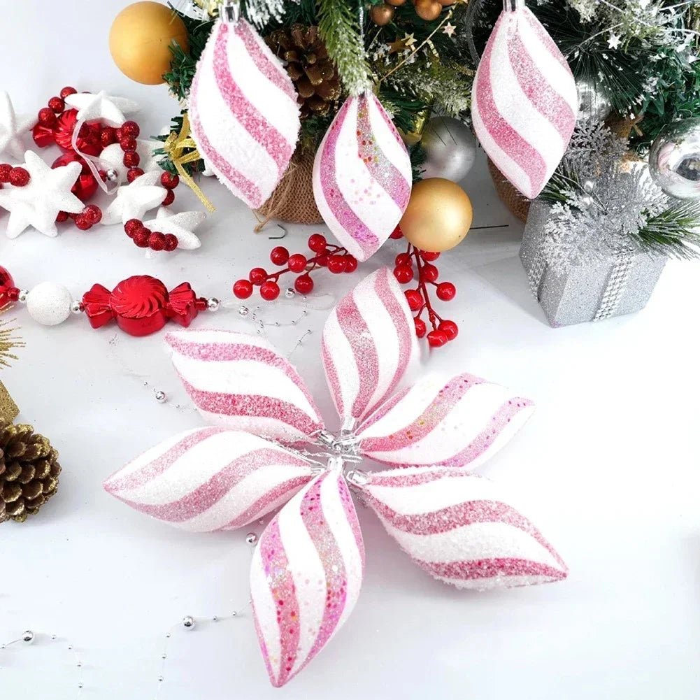 Pink Sequin Christmas Ball Ornaments 8cm Set of 6 | Holiday
