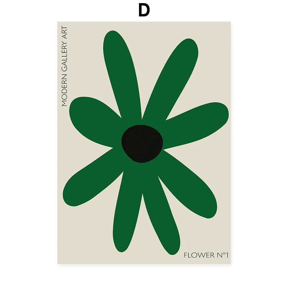 Abstract Flowers Canvas Wall Art Print | Unframed Home Decor