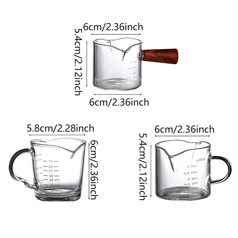 Espresso Shot Glass Measuring Cup – Double Spout 70/75ml
