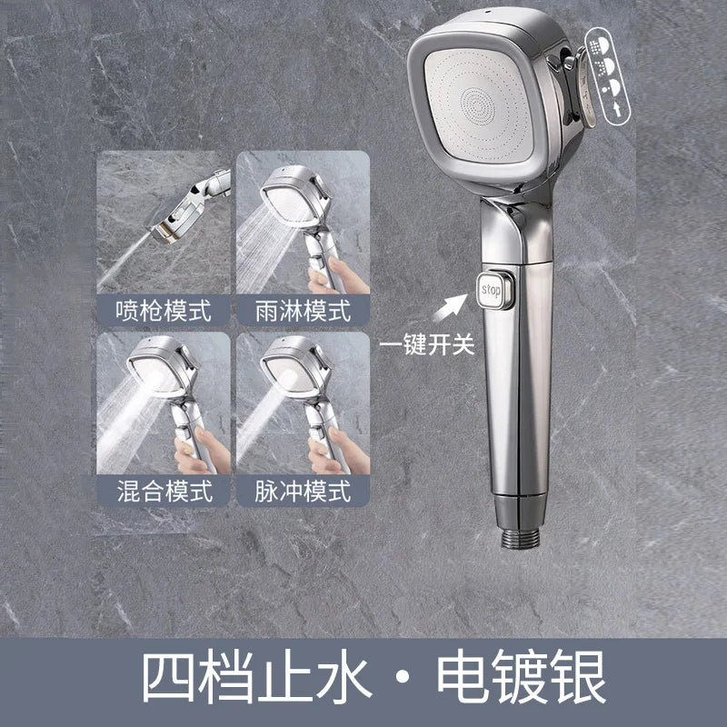 4-Mode High Pressure Handheld Shower Head | Water Saving Filter