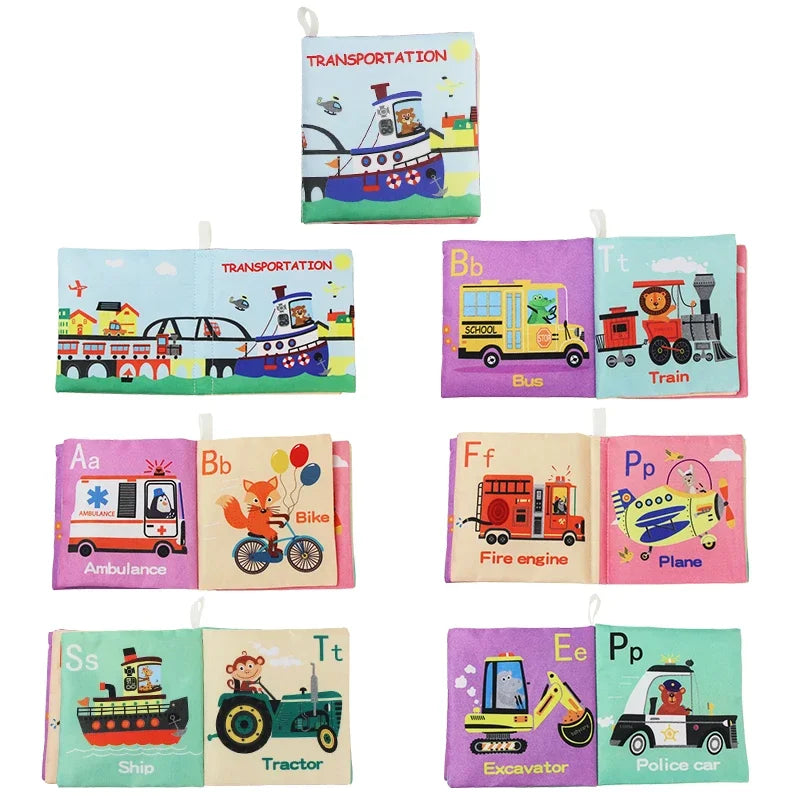 Baby Soft Cloth Books Rustle Sound Quiet Infant Early Learning