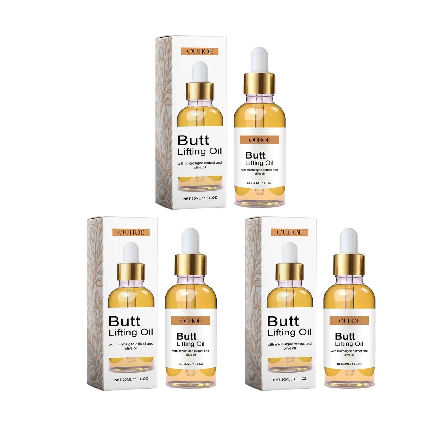 Butt Lifting & Firming Oil – Hip Sculpting Body Massage Oil Peaceful Pleasures Health and Wellness 3Pcs
