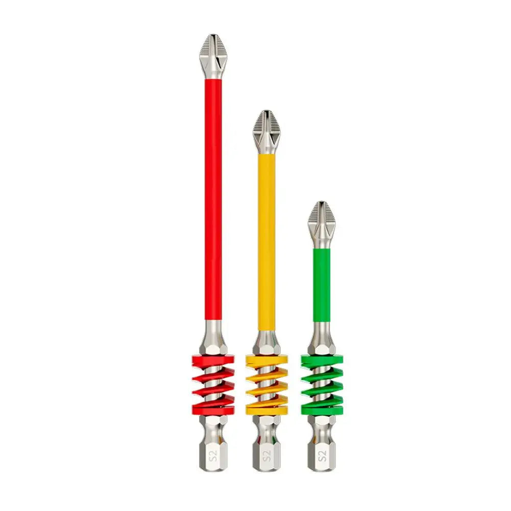 Rainbow Spring Screwdriver Bit 65mm/90mm/110mm Strong Magnetic Anti-Slip Cross Phillips Head for Electric Drill Screwdrivers Peaceful Pleasures Health and Wellness 3PCS