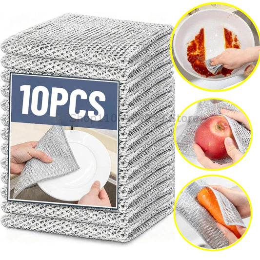 Steel Wire Cleaning Cloths – Kitchen Scrubbing Dish Rags 10–50 Pack Kitchen Scrubbing Cloth Oasis Select