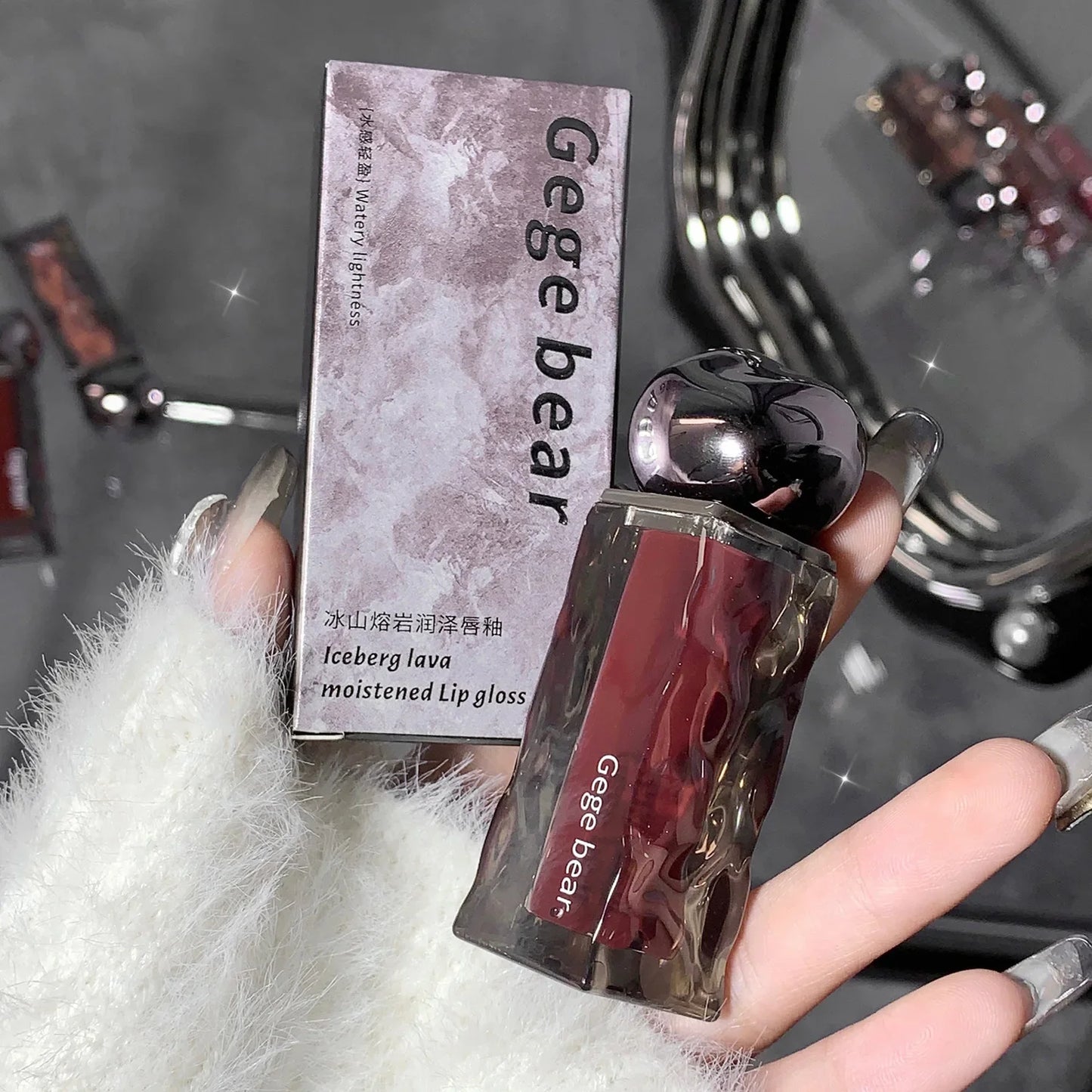 Gege Bear Mirror Glacier Lava Lip Glaze – Glossy & Waterproof