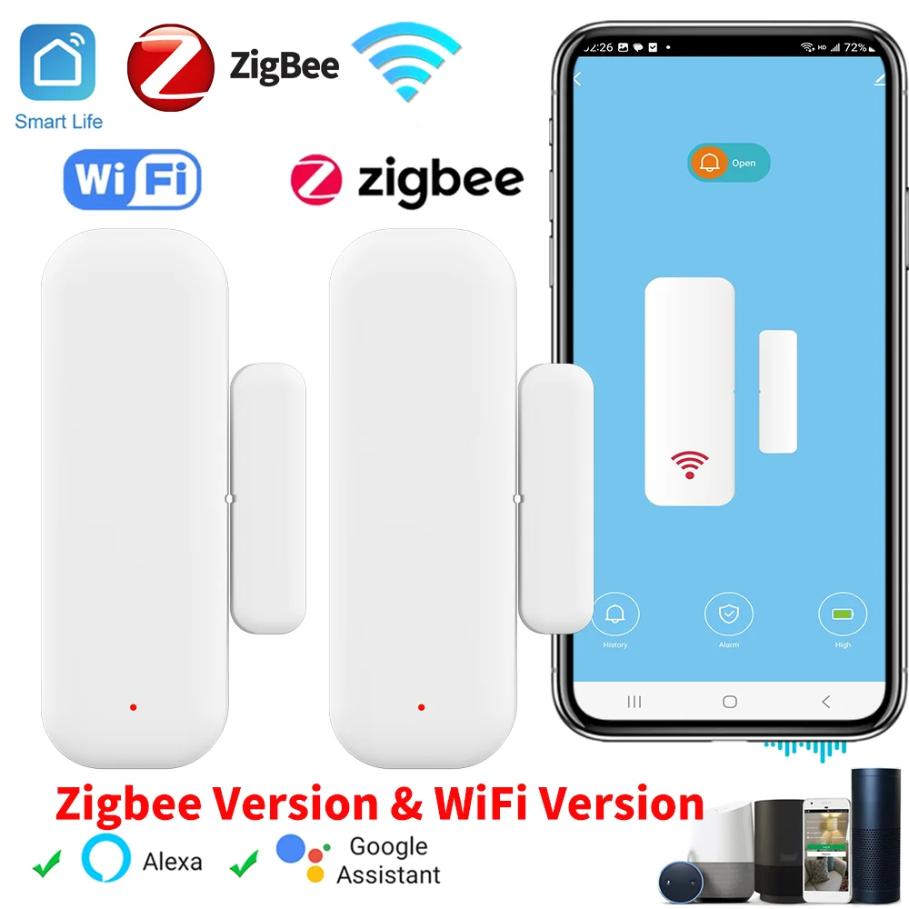 Tuya WiFi/Zigbee Door Window Contact Sensor – Smart Home Alarm Peaceful Pleasures Health and Wellness