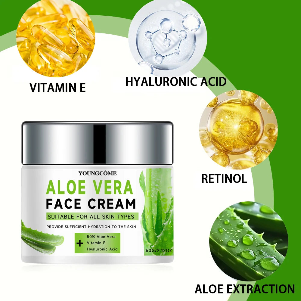 YOUNGCOME Aloe Vera Anti-Wrinkle Moisturizing Face Cream Face Moisturizer Cream Peaceful Pleasures Health and Wellness