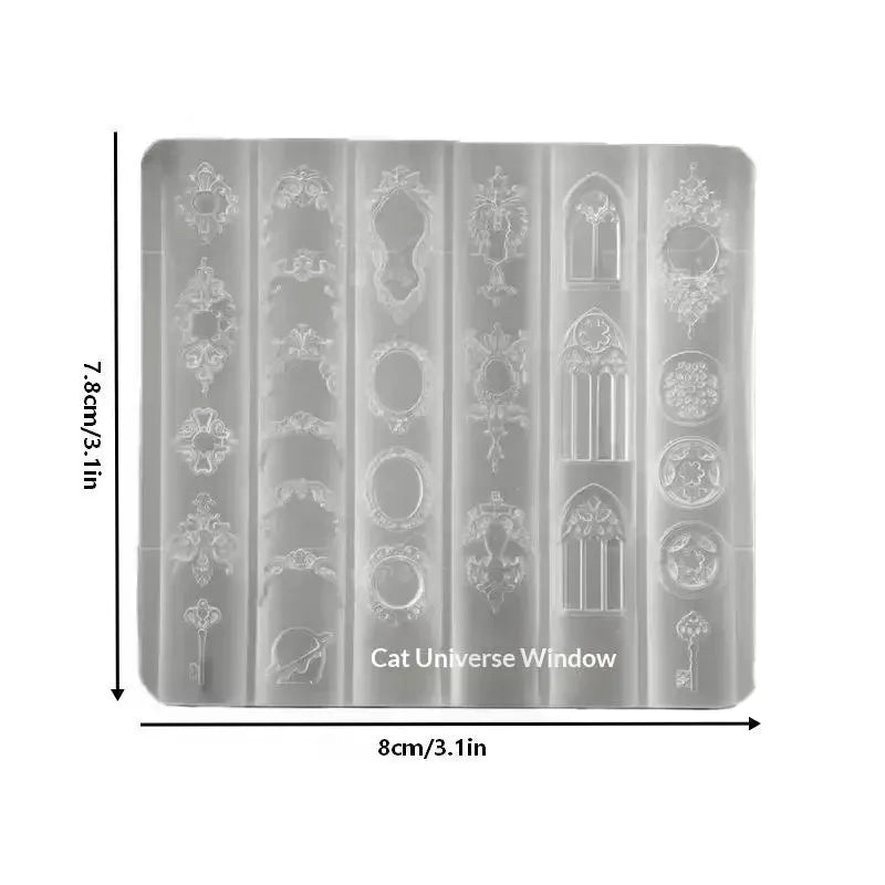 3D Silicone Nail Art Mold European Style Retro Patterns Candlestick Candle Design Decor DIY Transparent Manicure Template Peaceful Pleasures Health and Wellness